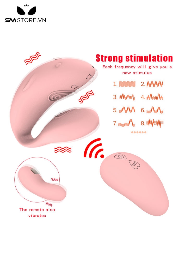 SMT2731 - Trứng rung 2 đầu hình chữ U có gai mềm dài 76mm