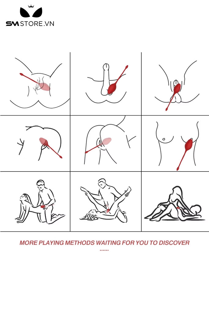 SMT1569 - Trứng rung 2 đầu hình hoa hồng điều khiển mini dài 19cm