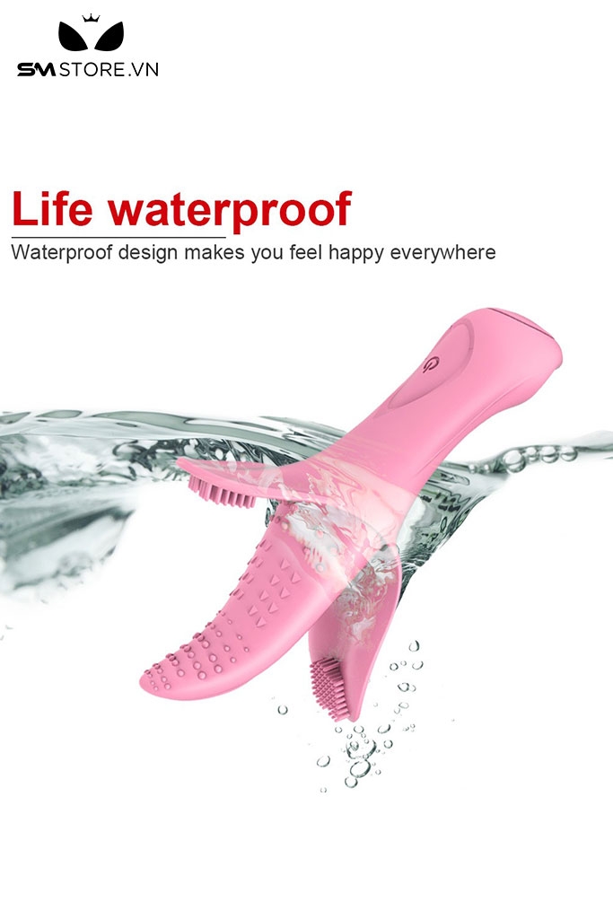 SMT1487 - Lưỡi rung tình yêu chất liệu silicon có gai hồng dài 16cm