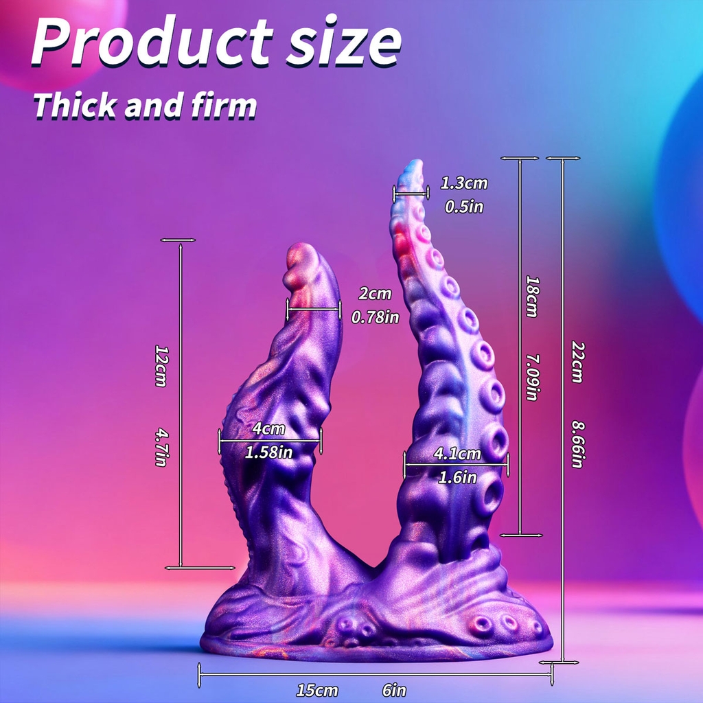 SMT2951 - Dương vật giả 2 đầu có xúc tu silicon dài 22cm