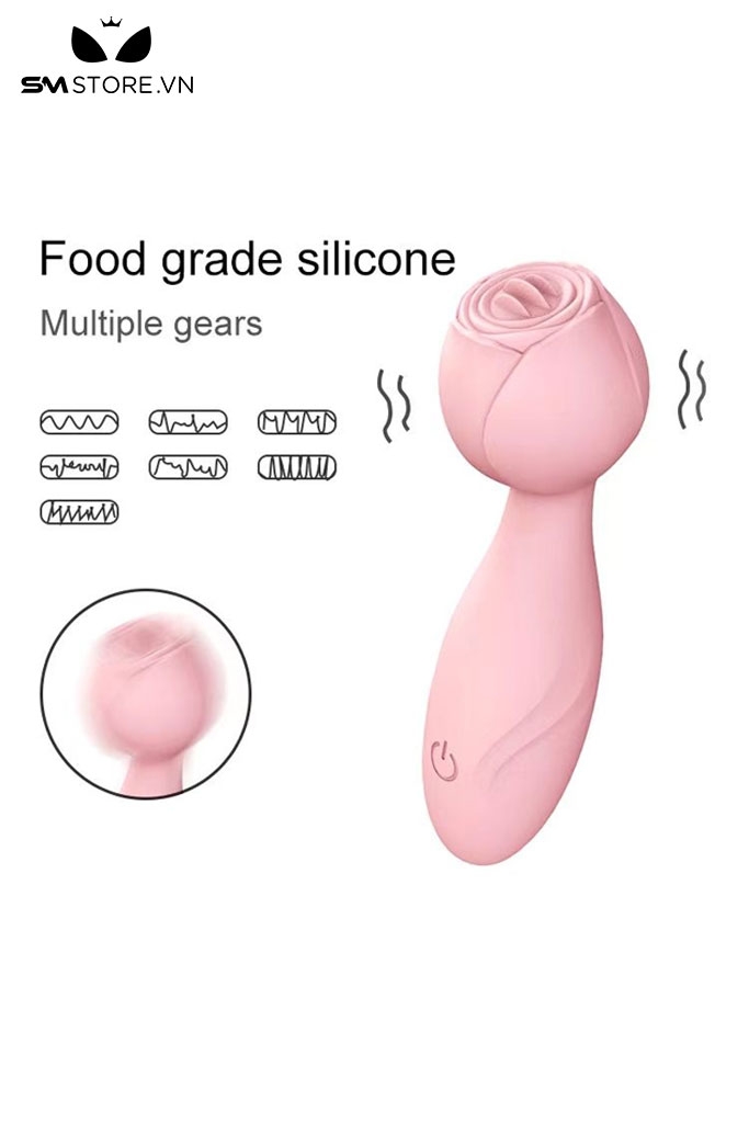 SMT2370 - Máy rung hình bông hoa hồng có lưỡi liếm có 7 tần số