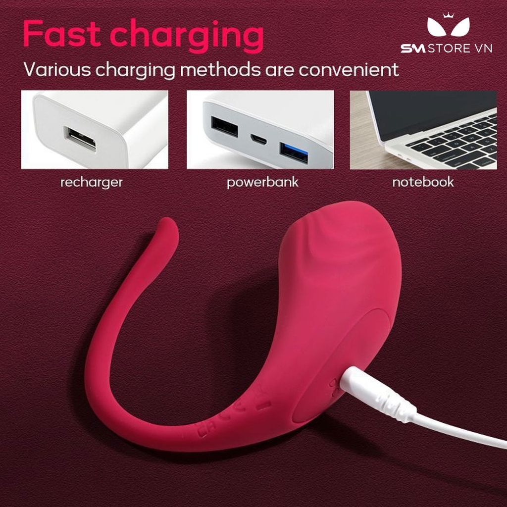 SMT1957 - Trứng rung điều khiển từ xa có độ ồn thấp dài 10.2cm