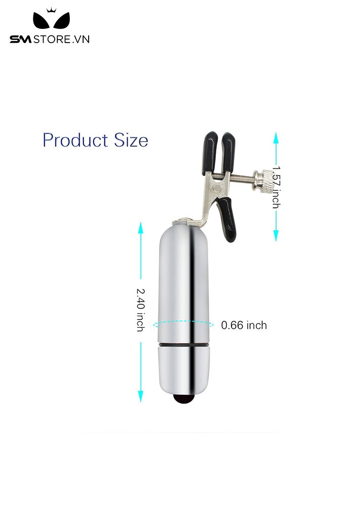 SMT1172 - Kẹp ti và âm đạo có 10 chế độ rung kim loại dài 9.3cm