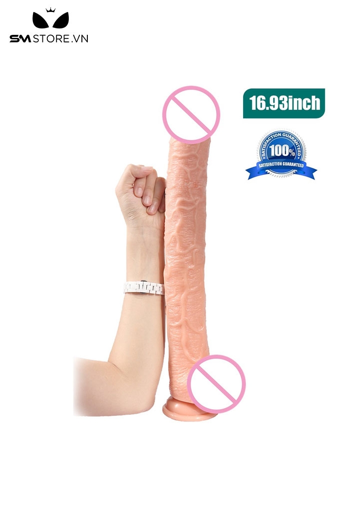 SMT2822 - Dương vật giả siêu dài silicon dài 43cm có gân nổi