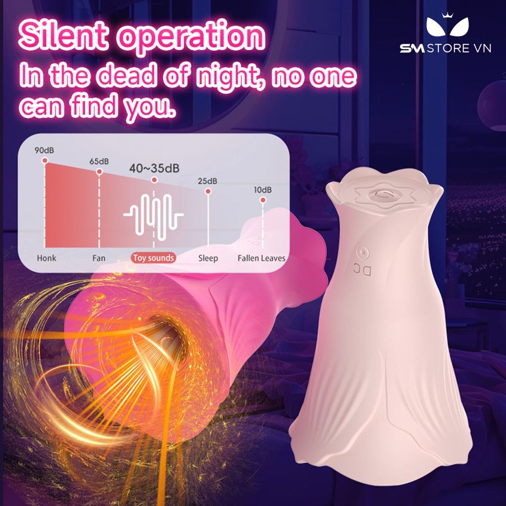 SMT2604 - Máy rung hút ngực hình bông hoa dài 7cm sạc điện