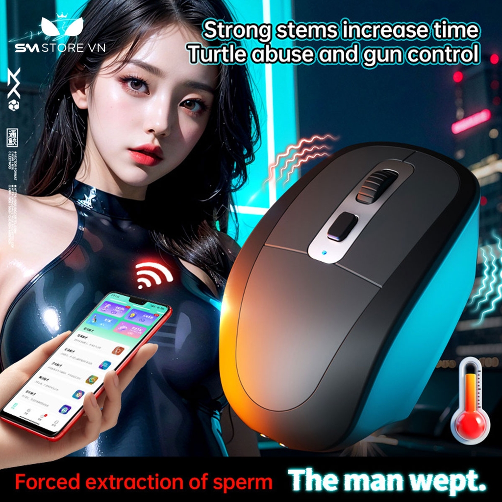 SMT1222 - Máy tập dương vật hình con chuột có vòng đeo đàn hồi