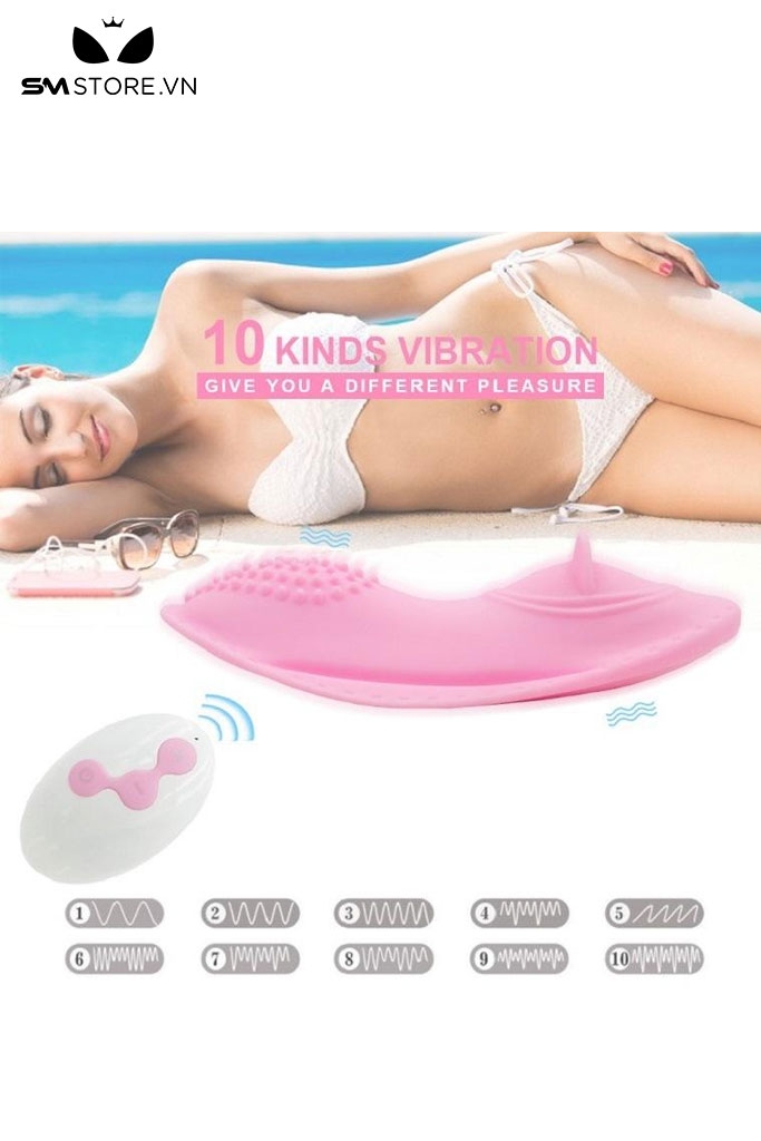 SMT1931 - Quần lót rung điều khiển từ xa có lưỡi liếm dài 9.7cm