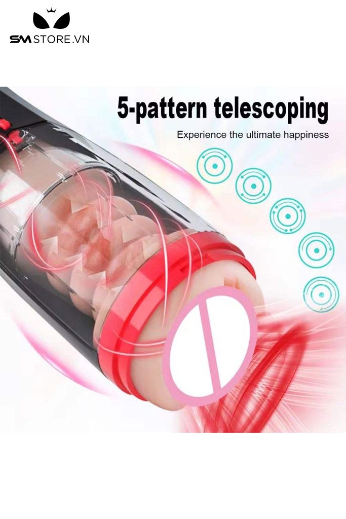 SMT2719 - Cốc thủ dâm silicom tự động rung thụt xoay và sạc điện