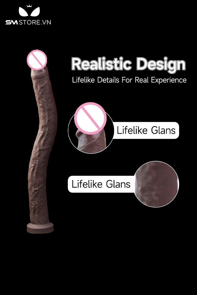 SMT2392 - Dương vật giả siêu dài 37cm silicon mềm có gân