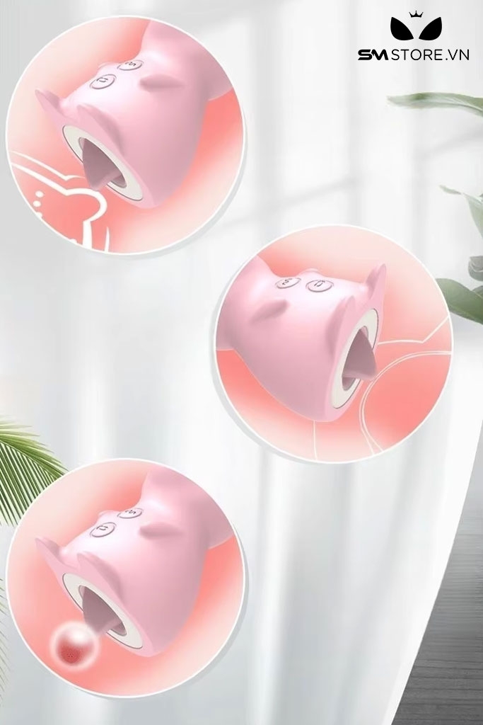 SMT1638 - Máy hút âm vật núm vú ngụy trang con thỏ hồng dài 11.6cm