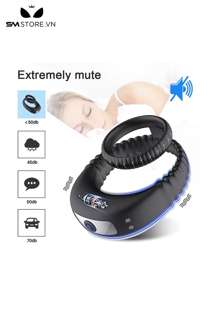 SMT784 - Vòng đeo dương vật có 7 chế độ rung sạc điện chống nước