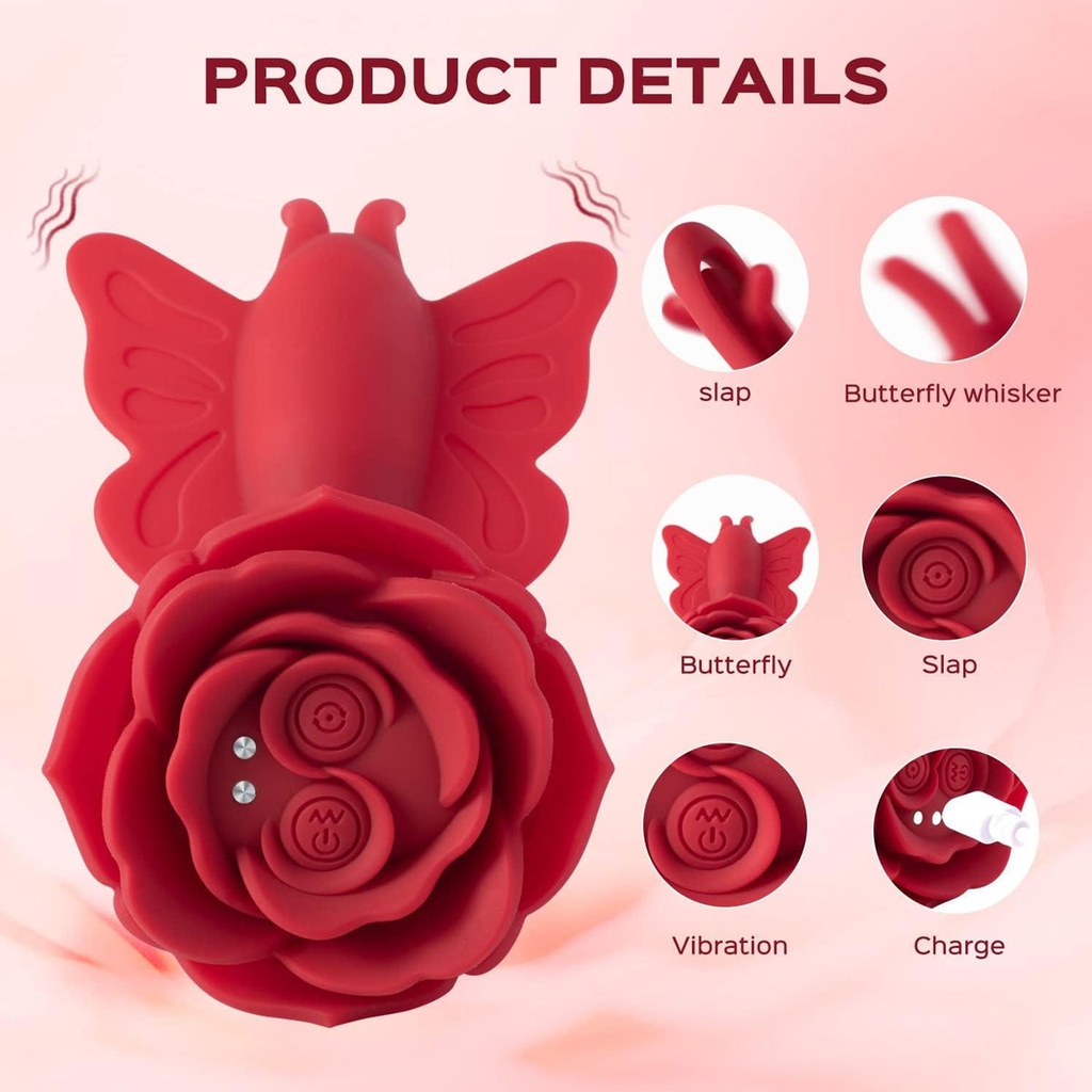 SMT2826 - Máy rung liếm hình bướm hoa điều khiển sạc điện dài 155mm