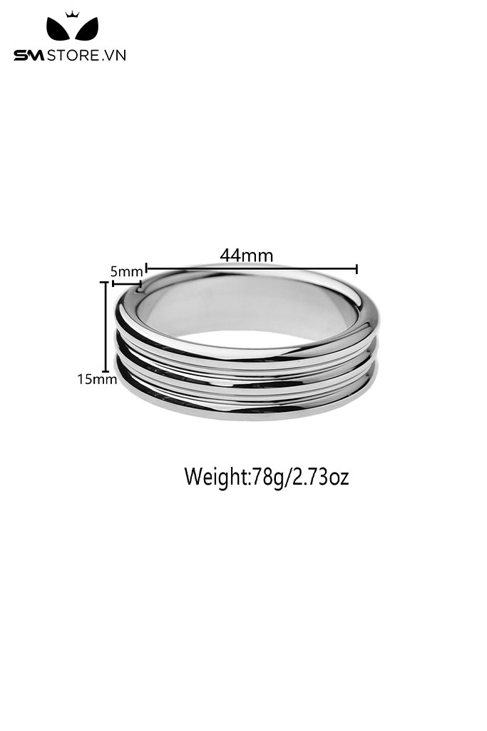 SMT621 - Vòng đeo tinh hoàn inox thiết kế 3 vòng tròn với 5 size