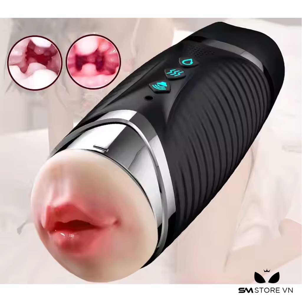 SMT1671 - Cốc thủ dâm silicon tự động 2 đầu miệng và âm đạo