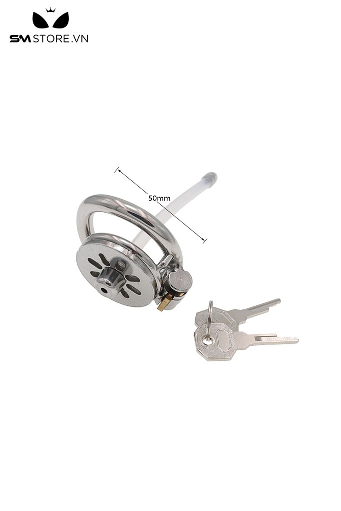 SMT860 - Khóa dương vật thép không gỉ kèm ống dẫn với 3 size