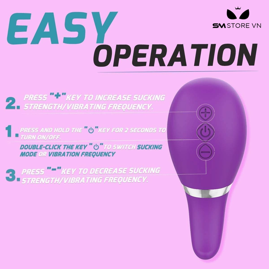 SMT2559 - Máy rung hút hình lưỡi liếm dài 11cm có 7 tần số