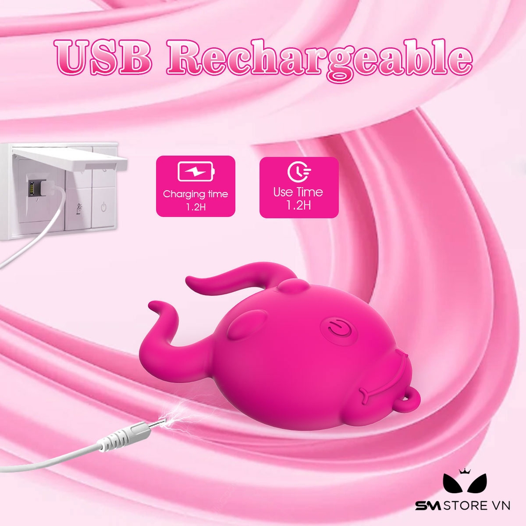 SMT2060 - Máy rung thủ dâm mini có 10 tần số sạc điện dài 8cm