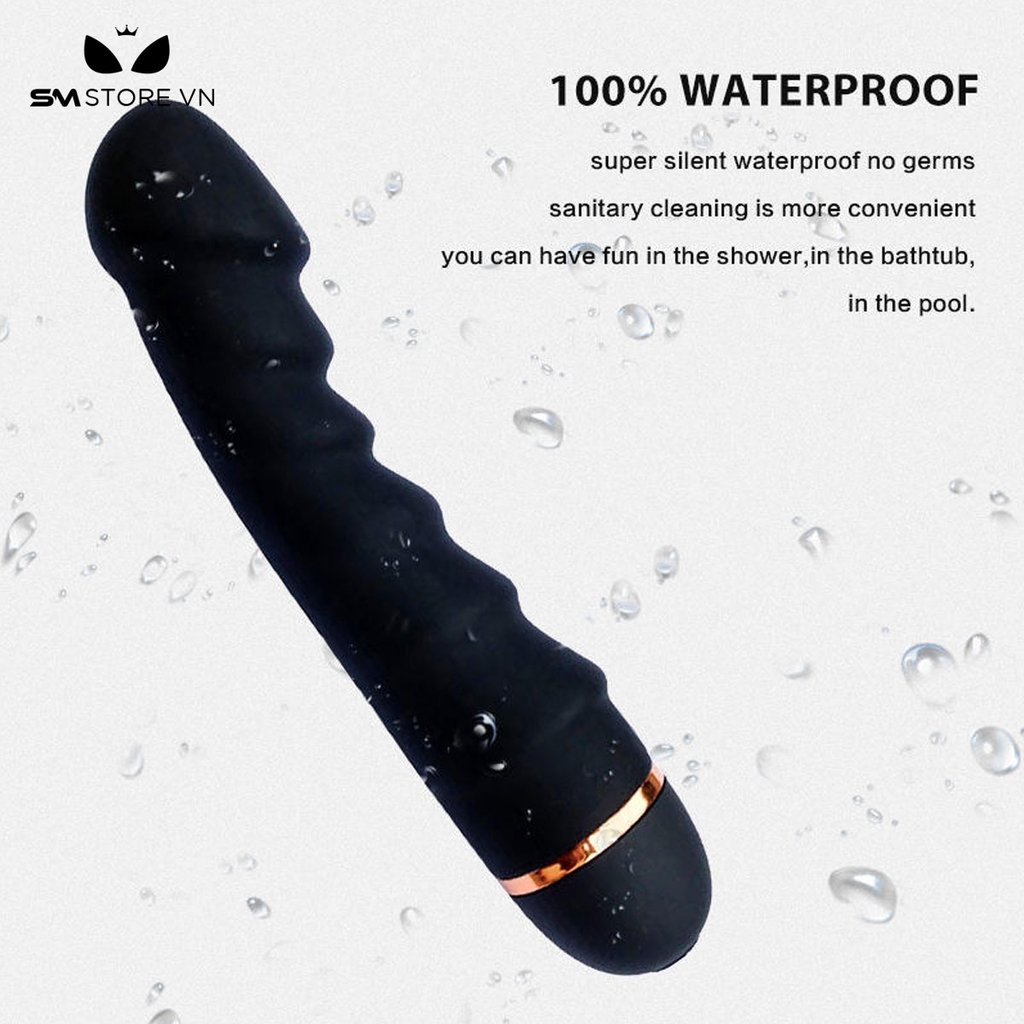 SMT1687 - Dương vật giả mini silicon có 20 tần số rung dài 16.3cm