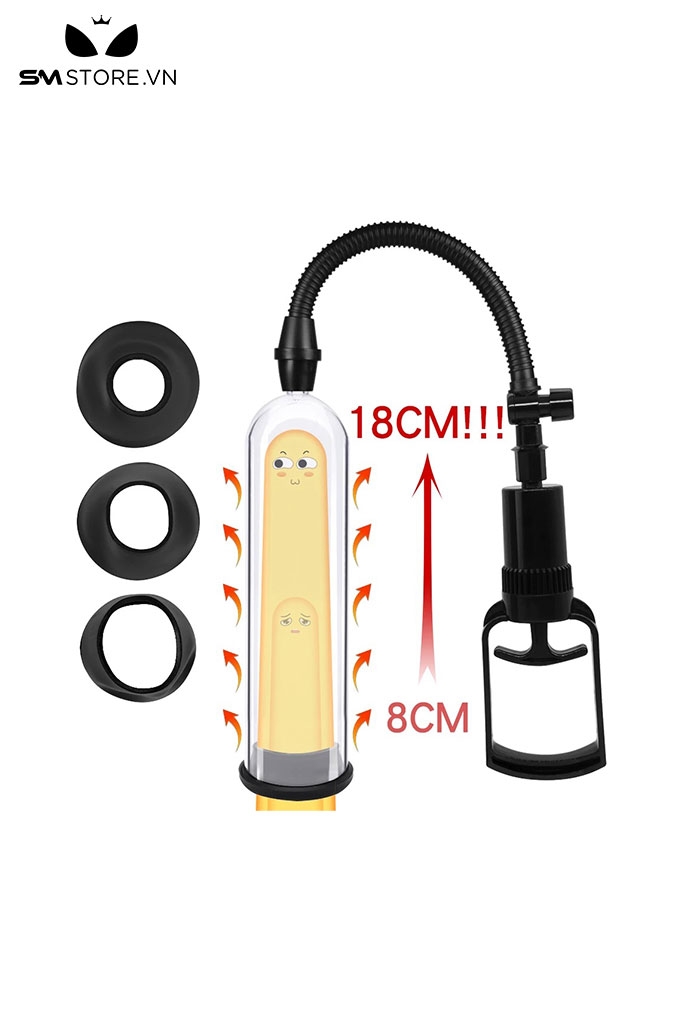 SMT549 - Máy tập tăng kích thước dương vật kéo tay có âm đạo giả dài 185mm