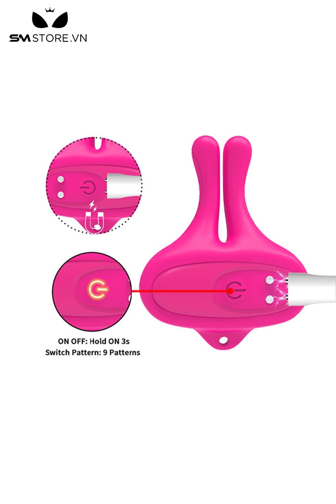 SMT2067 - Máy rung kẹp núm vú bằng silicon có 9 tần số dài 7.1cm