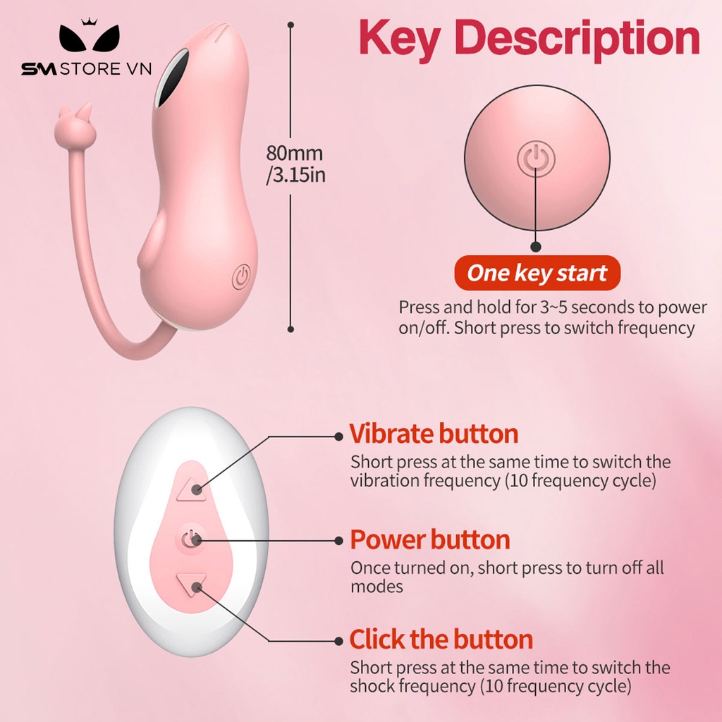 SMT1546 - Trứng rung 10 chế độ và sốc điện ngụy trang con chuột