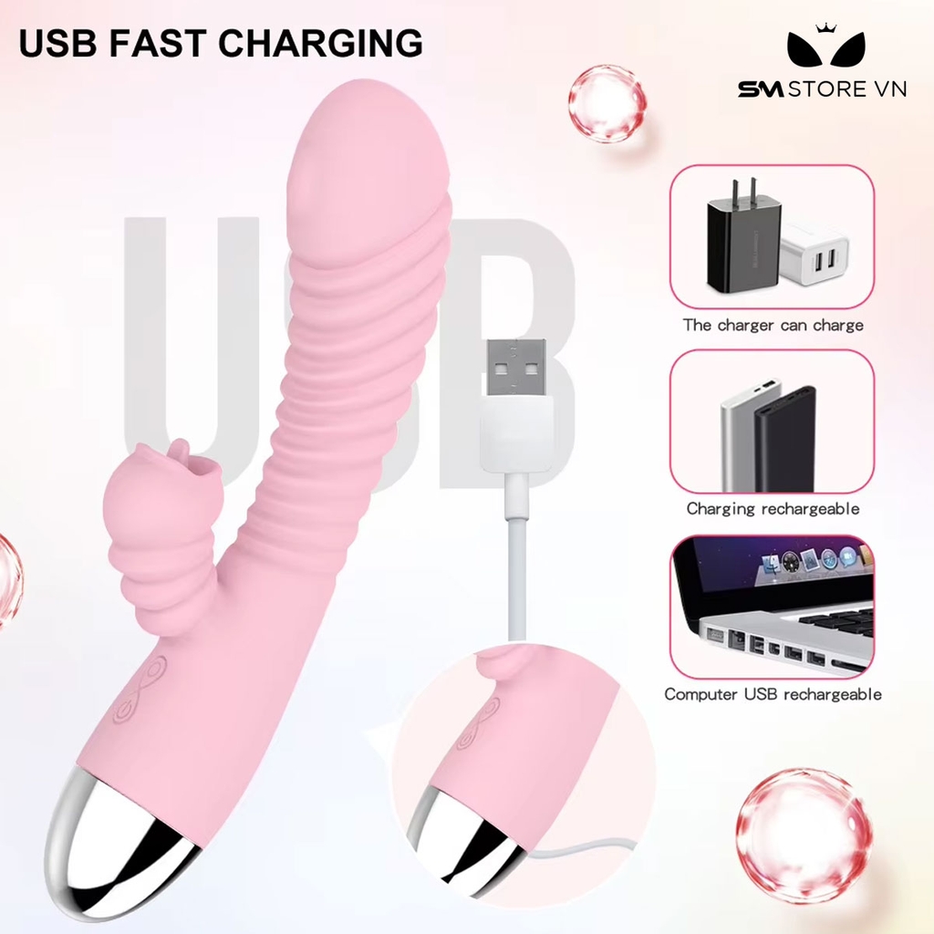 SMT2794 - Máy rung 2 đầu vân ngang có lưỡi liếm sạc điện