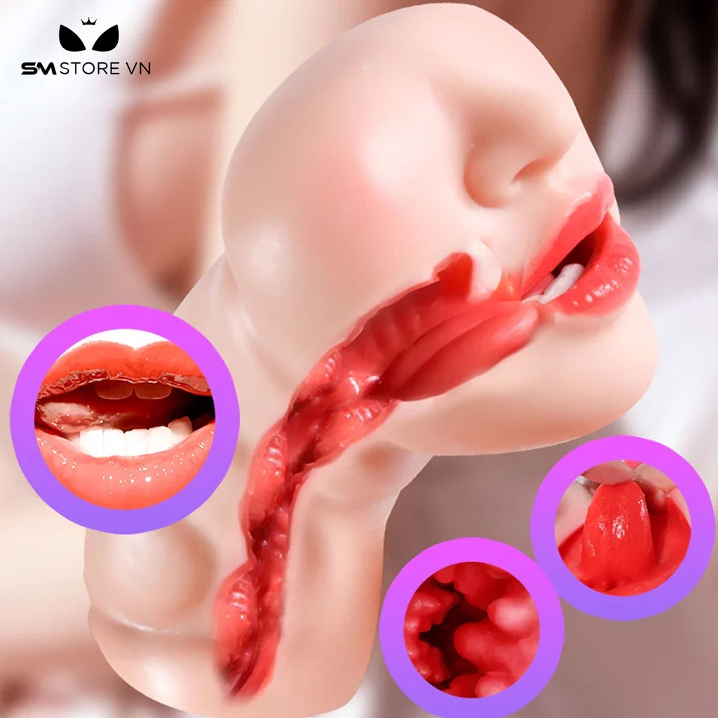 SMT829 - Âm đạo giả cầm tay 1 đầu cao cấp silicon có răng dài 23cm