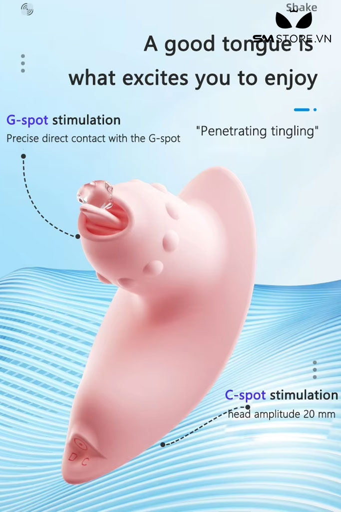 SMT1862 - Máy rung âm đạo có lưỡi với 10 chế độ điều khiển xa