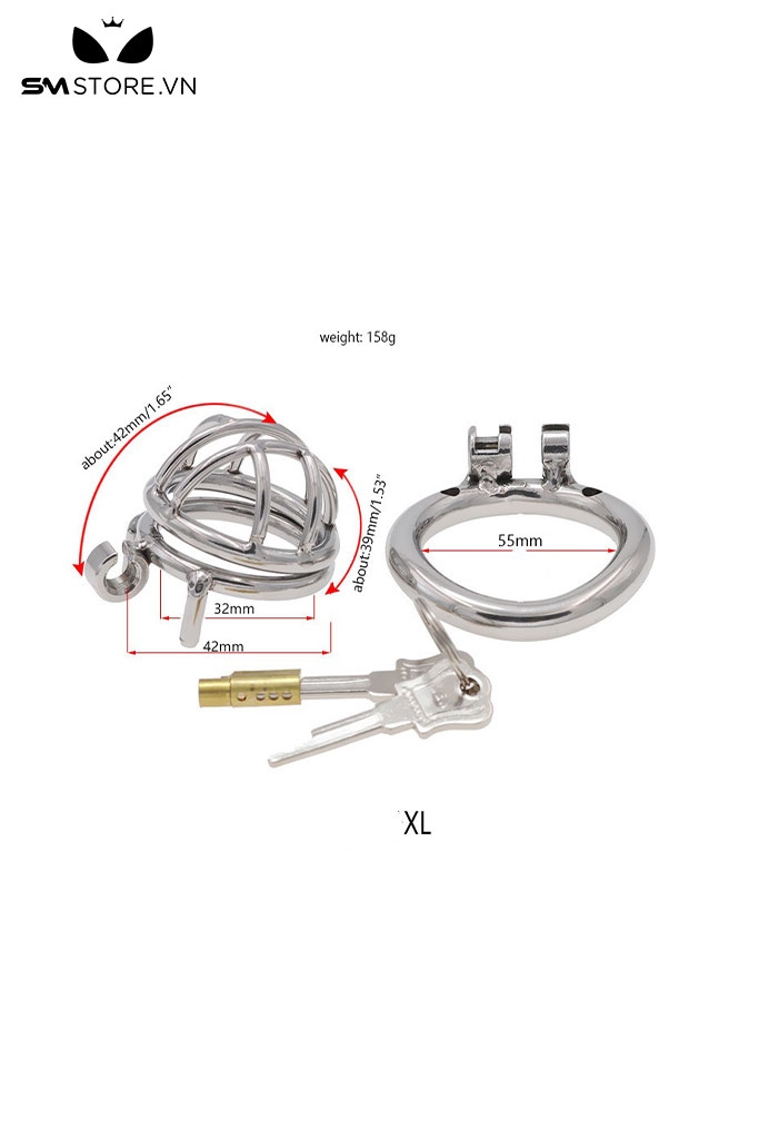 SMT291 - Khóa dương vật inox không gỉ dạng lồng có 3 kích cỡ