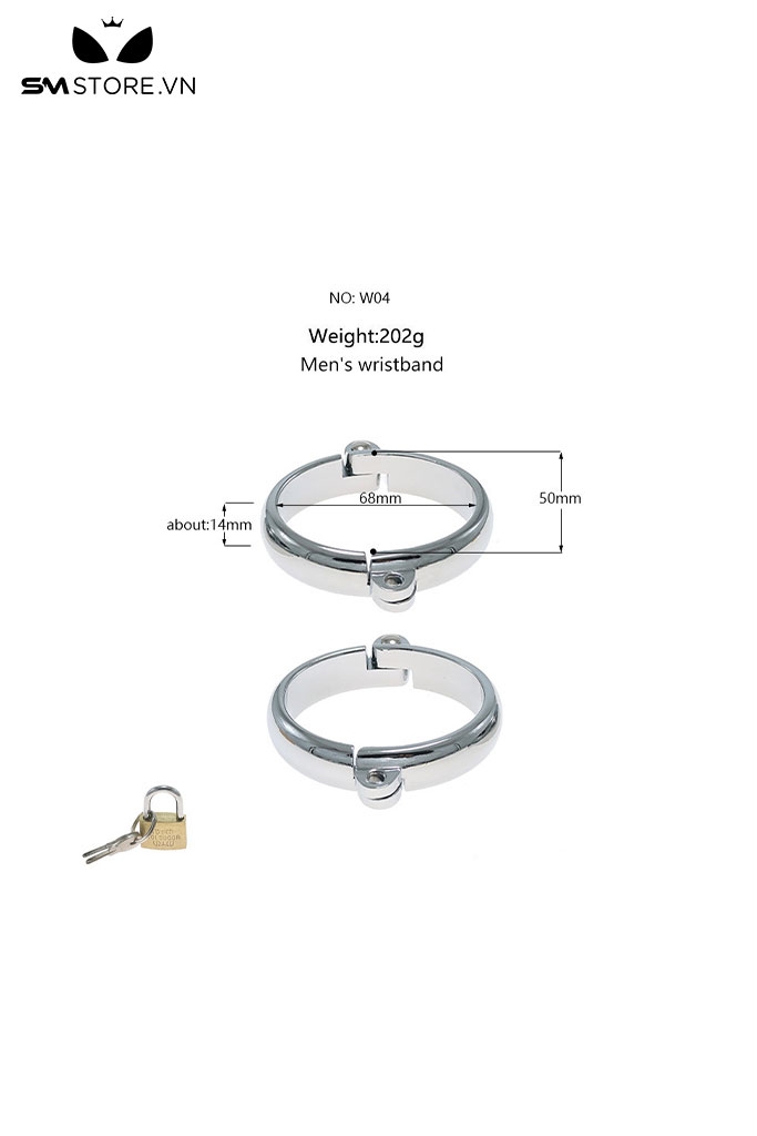 SMT270 - Còng tay tình yêu khóa tay chân oval kim loại có 4 size