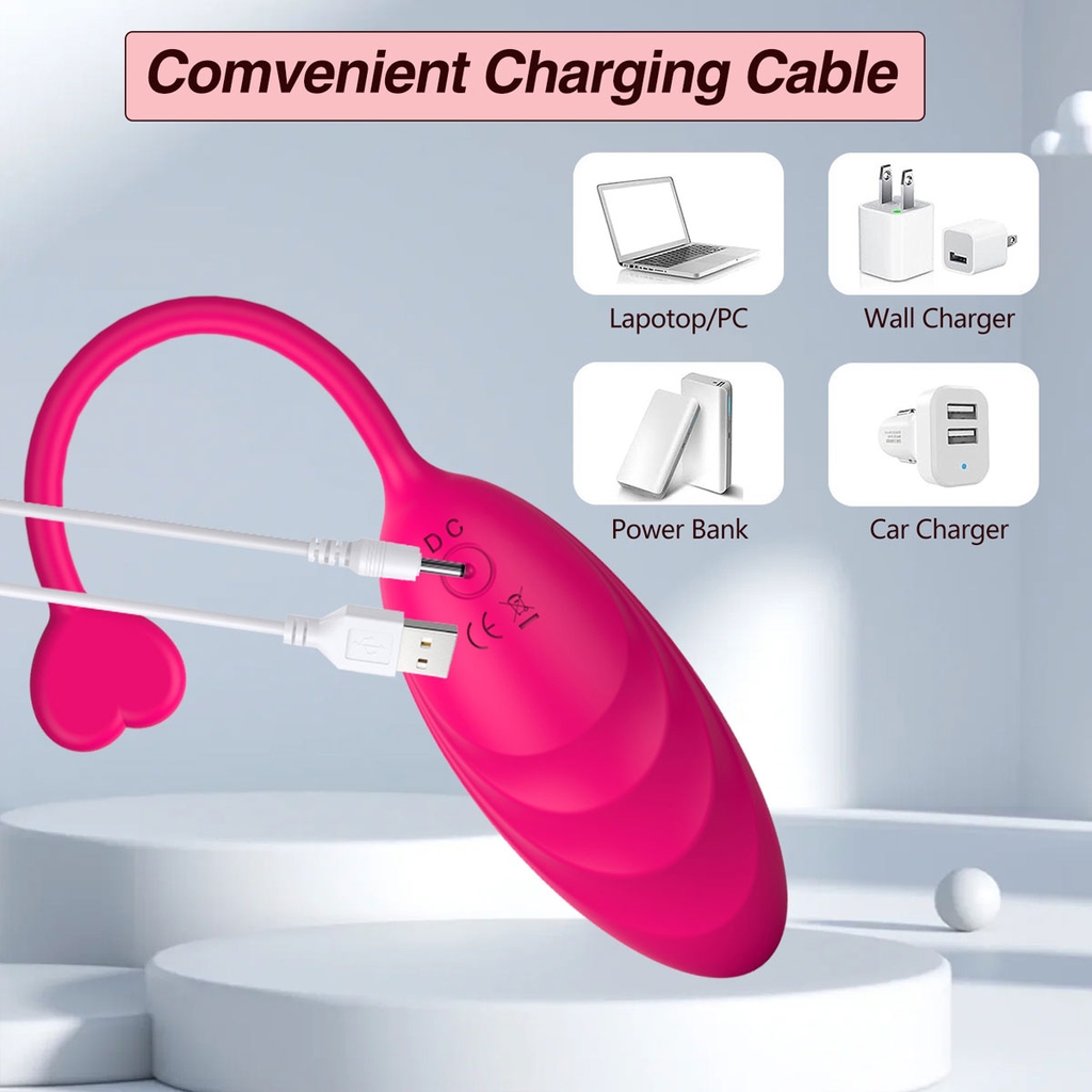 SMT2726 - Trứng rung điều khiển qua APP có đầu hình trái tim sạc điện