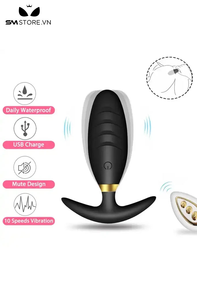 SMT370 - Đồ chơi hậu môn anal phay silicon điều khiển từ xa mini