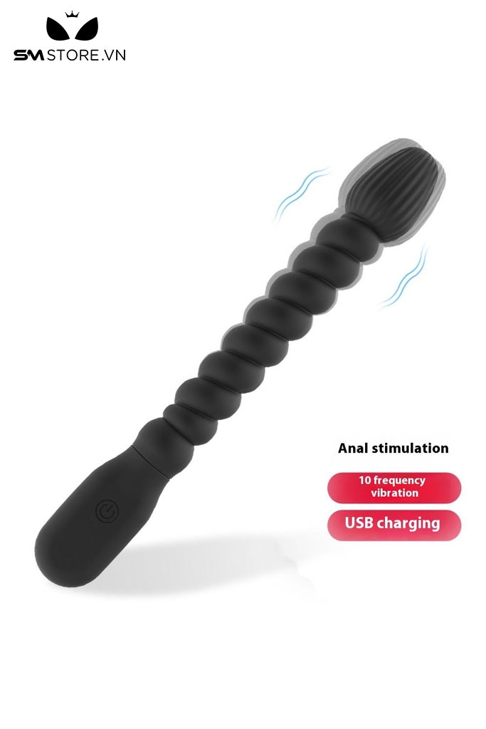 SMT1691 - Anal blug silicon hình xoắn ốc rung 10 chế độ dài 20.9cm