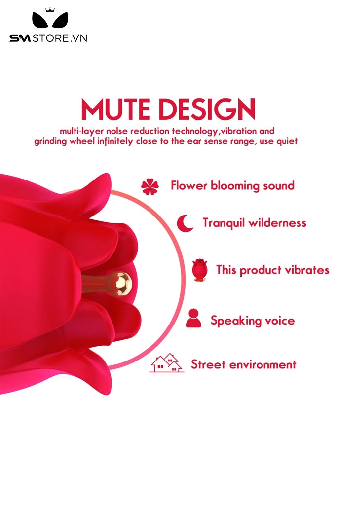 SMT2503 - Máy rung âm vật hình bông hoa tuilip có 10 tần số sạc điện