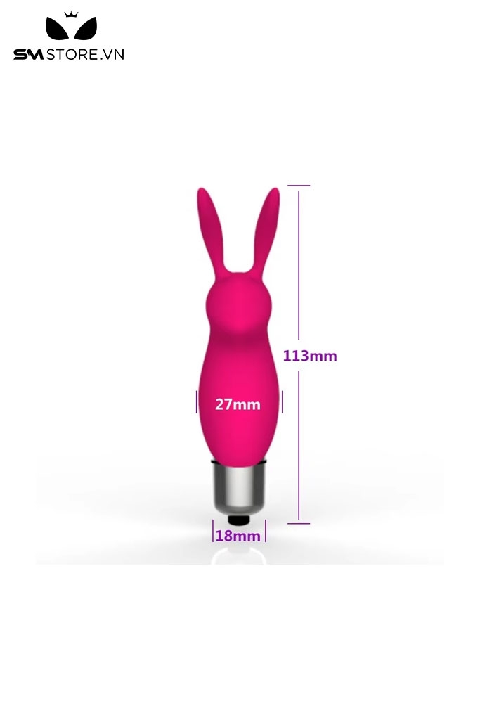 SMT1968 - Máy rung âm vật mini hình tai thỏ dài 10cm chất liệu silicon