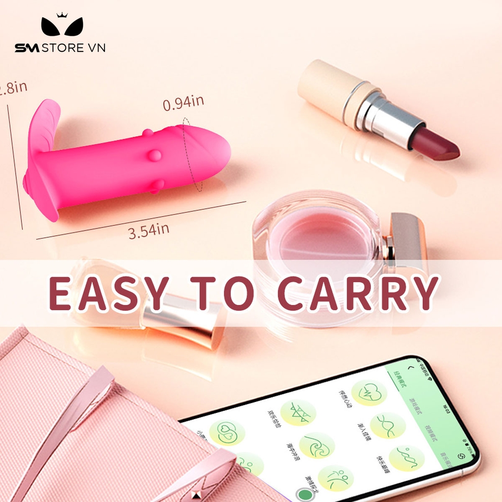 SMT1360 - Máy rung có 10 chế độ hình dương vật silicon điều khiển APP