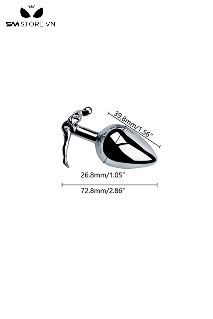 SMT2741 - Đồ chơi hậu môn inox có đế hình người và 3 size