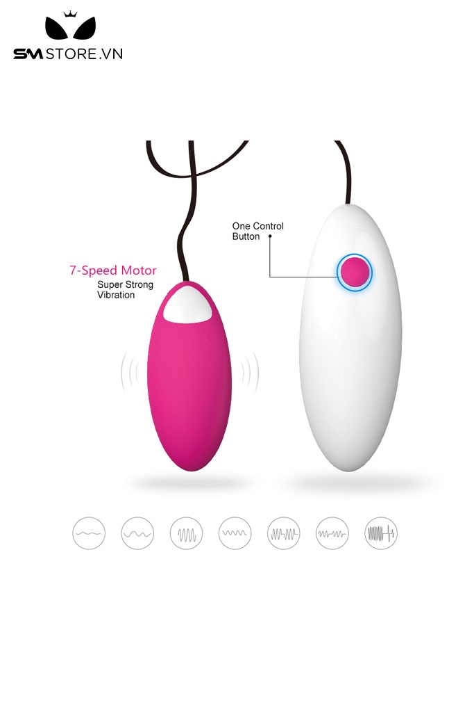 SMT1394 - Trứng rung có dây với 7 tần số dài 109mm bằng silicon