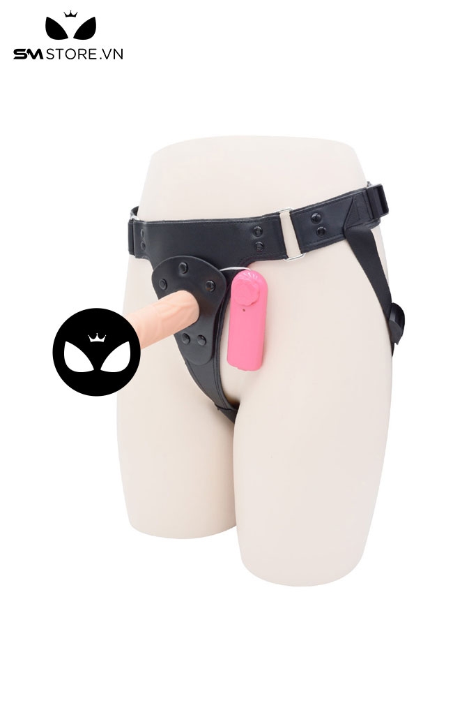 SMT1618 - Dương vật giả silicon liền quần có rung dài 13cm