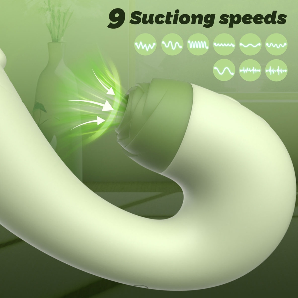 SMT2266 - Máy rung hút 2 đầu silicon có 9 tần số sạc điện chống nước