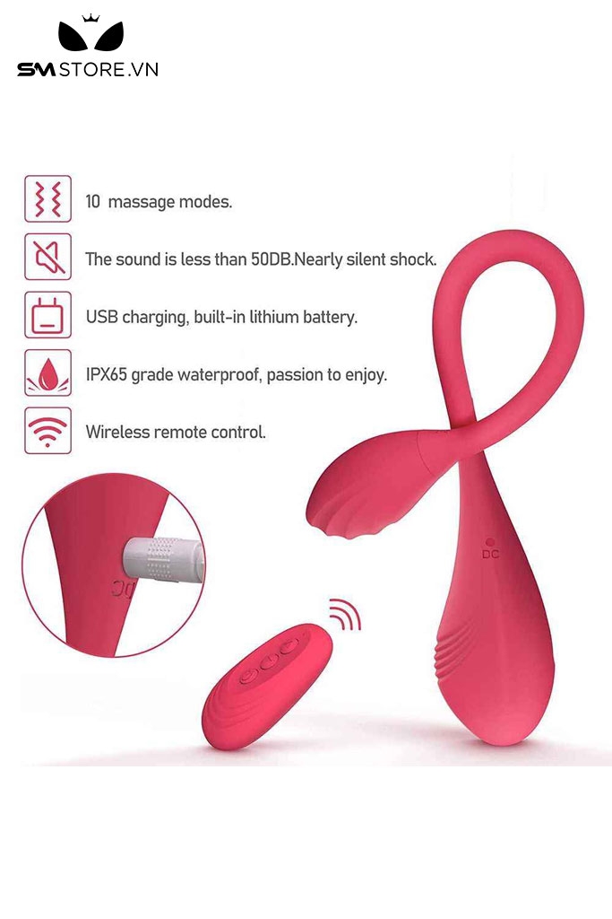 SMT2512 - Trứng rung 2 đầu có 10 tần số điều khiển từ xa sạc điện