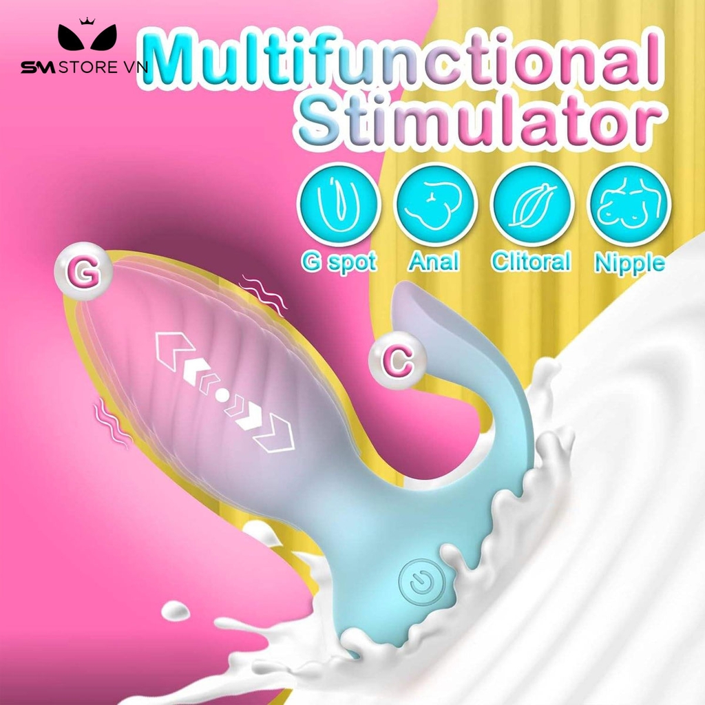 SMT2286 - Máy rung hậu môn xanh hồng dài 11.5cm điều khiển xa