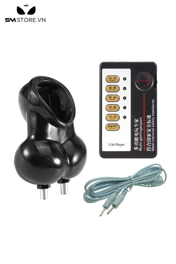 SMT2963 - Vòng đeo gốc dương vật kích điện đeo bìu dài 10.5cm