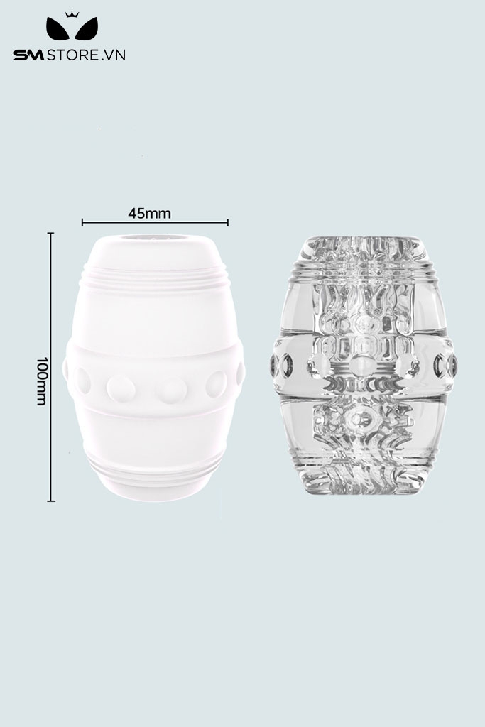 SMT1454 - Cốc thủ dâm silicon anime trắng trong suốt dài 100mm