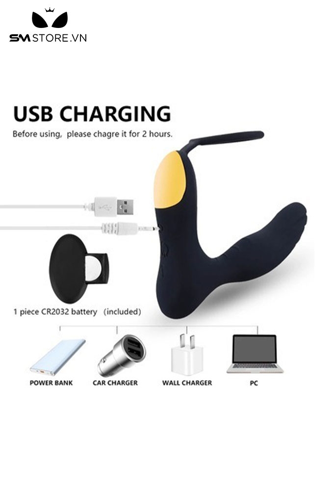 SMT971 - Máy rung hậu môn điều khiển từ xa với vòng đeo dài 2.5cm
