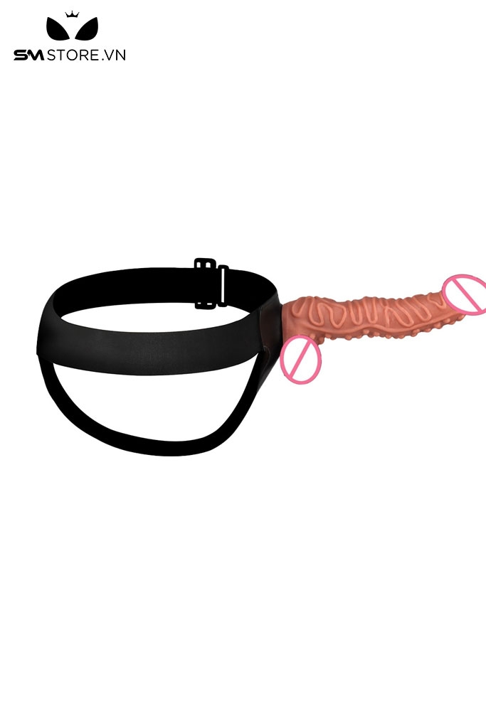 SMT1644 - Dương vật giả silicon có gai mềm có quần dài 27cm