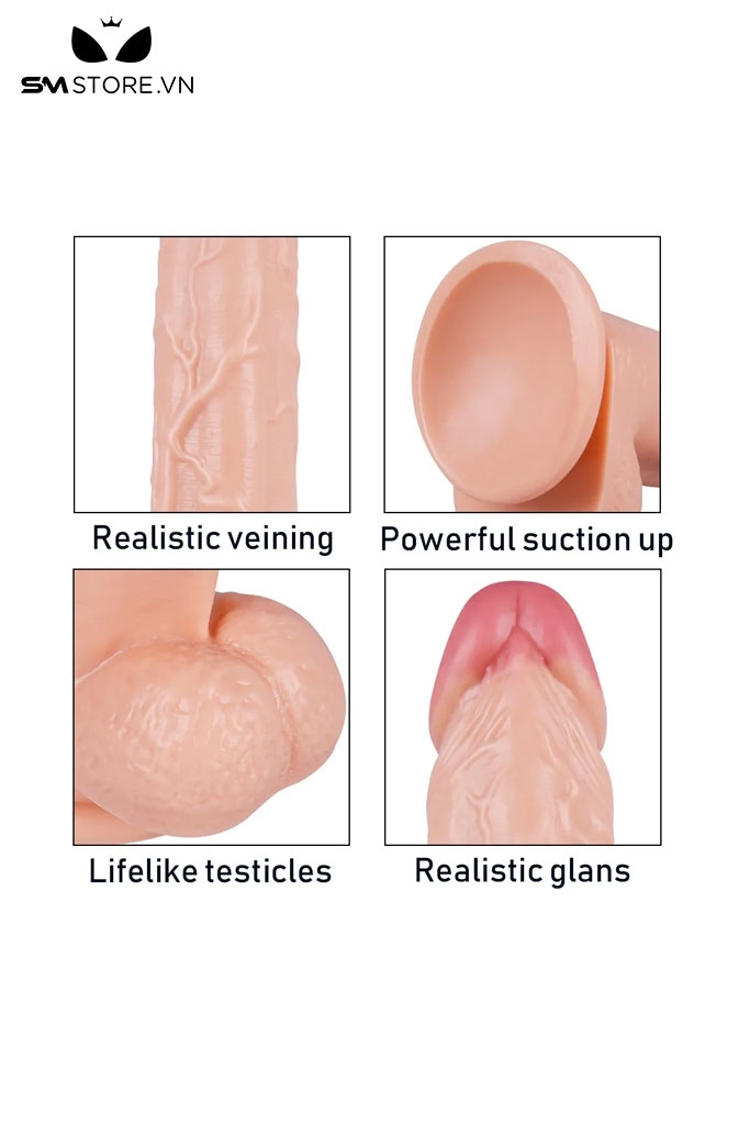 SMT1620 - Dương vật giả silicon mềm dẻo dài 34cm có gân nổi