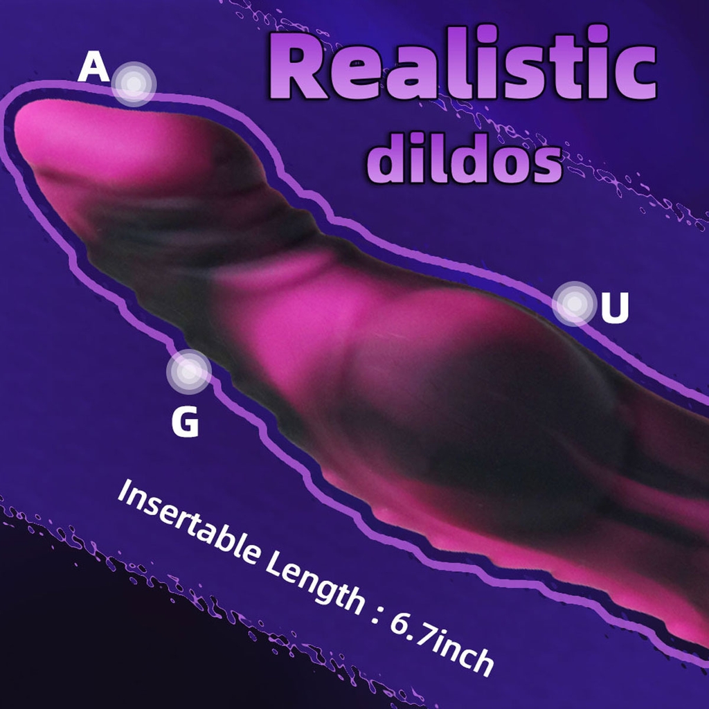 SMT2390 - Dương vật giả monster đen hồng silicon mềm dài 19cm