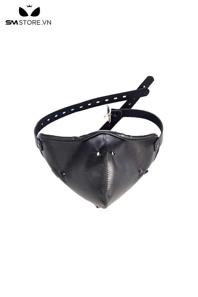 SMT230 - Đồ bịt miệng mouth gag kèm khẩu trang giả da PU