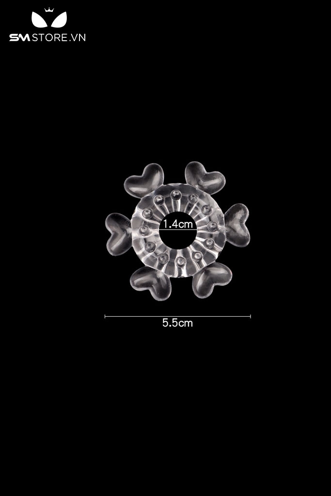 SMT2421 - Vòng đeo dương vật silicon hình trái tim dài 5.5cm